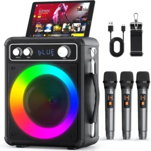 Karaoke Machine with 3 Wireless Rechargeable Microphones