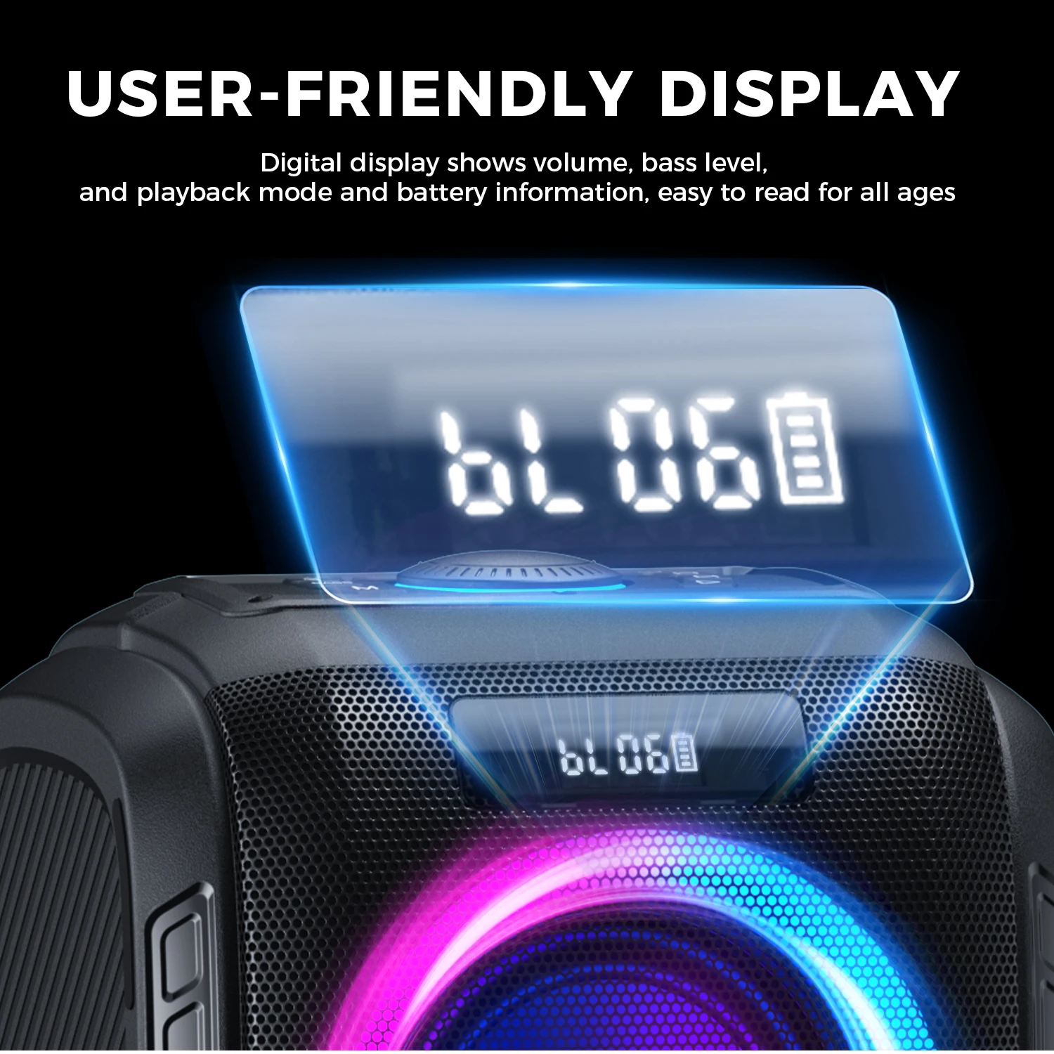 W-KING 250W PEAK Large Bluetooth Speaker - Image 4