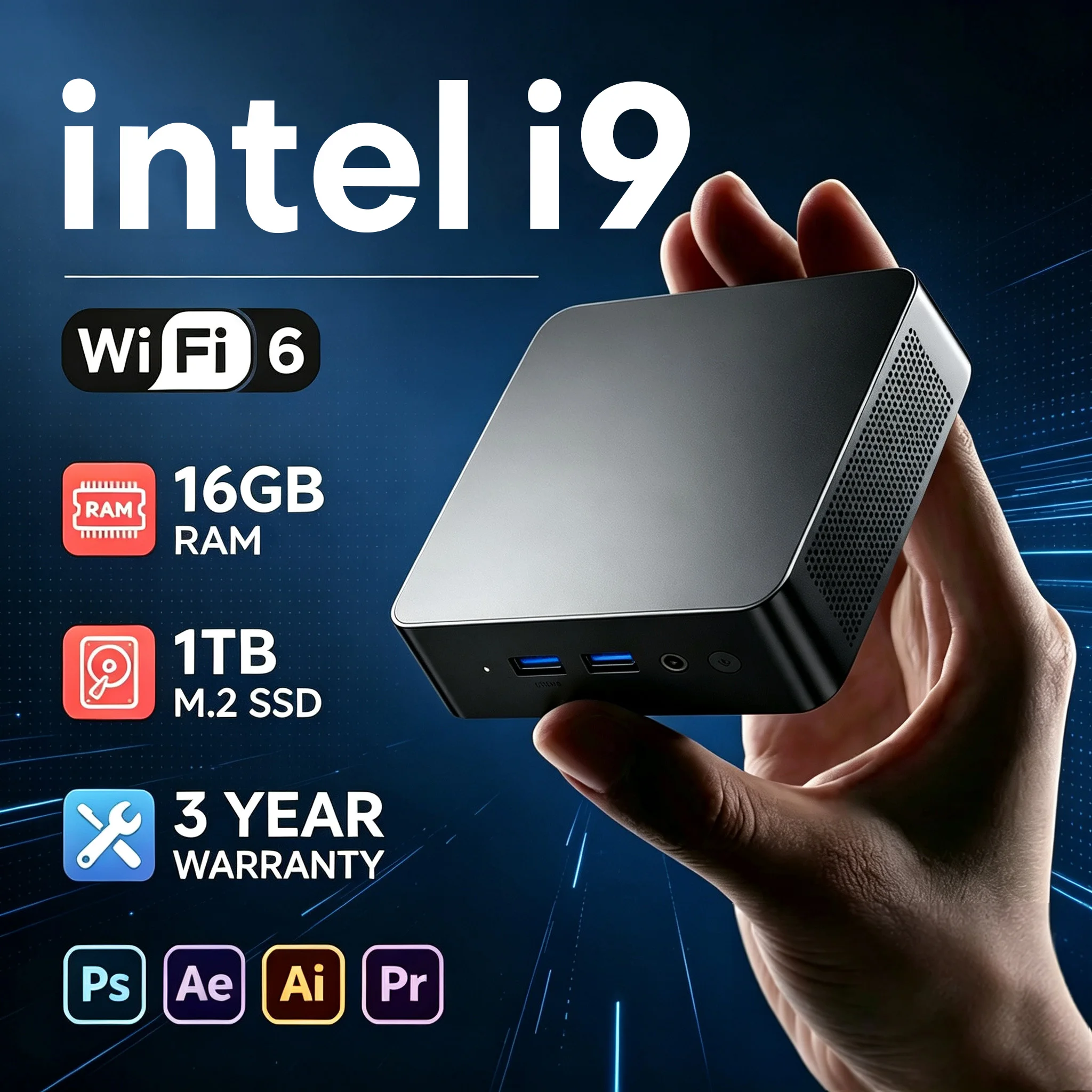 Windows 11 Pro Mini PC Computer Intel Core I9 - Image 1
