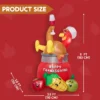 6 FT Thanksgiving Inflatable Turkey - Thumbnail Image 4