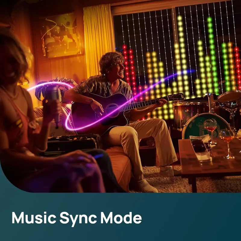 Smart LED Curtain Lights RGB Color Changing Music Syncing - Image 3