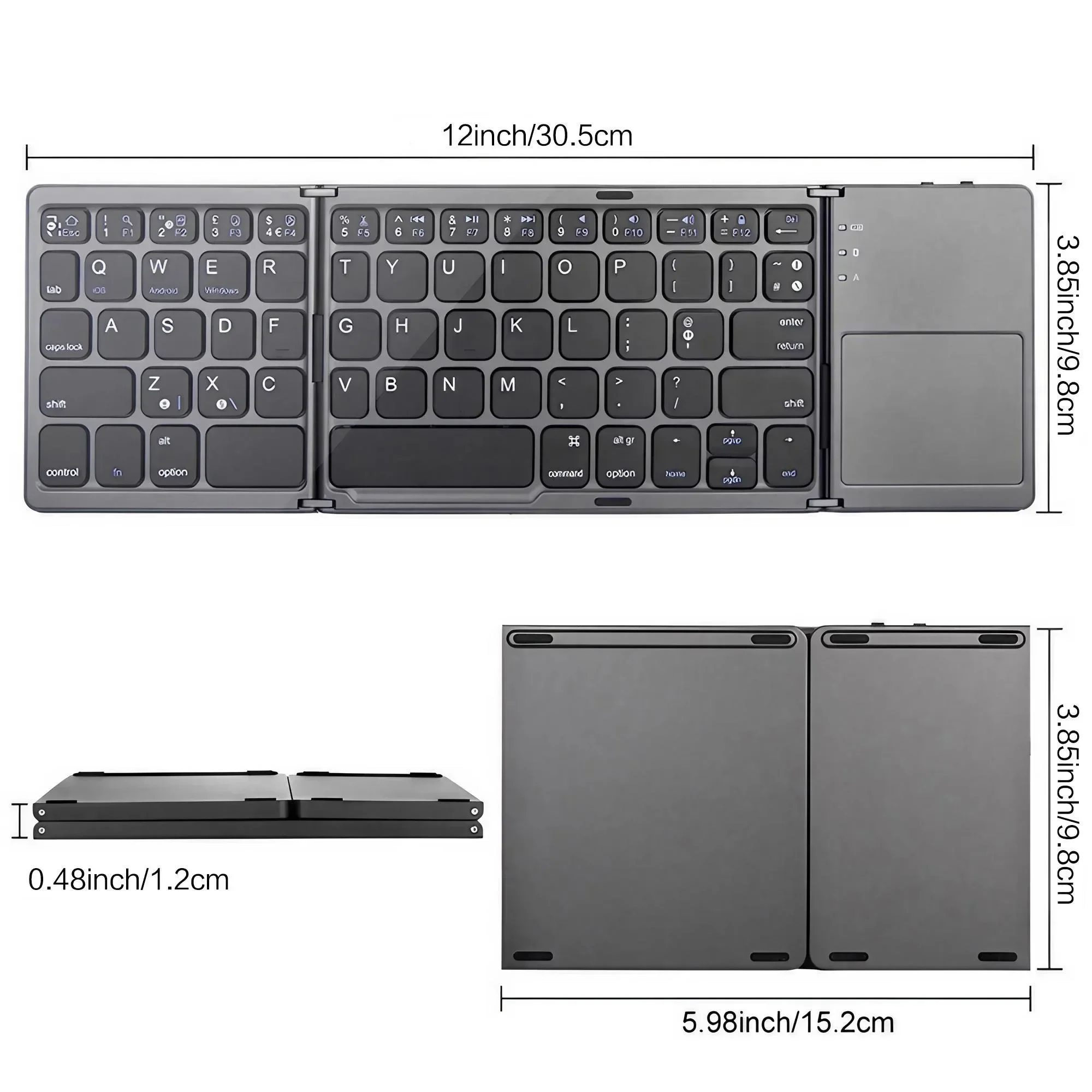 Portable Pocket Sized Foldable BT Keyboard Mini Wireless Keyboard - Image 8