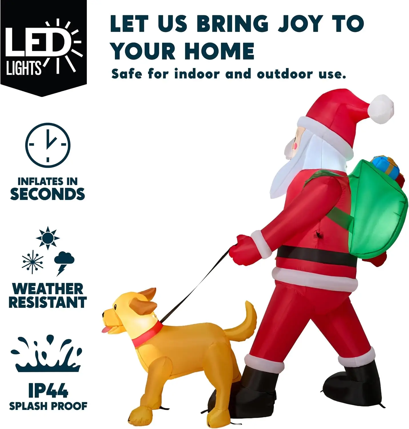 6FT Tall Santa Walking Dog - Image 4