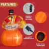 6FT Thanksgiving Inflatables Turkey on Pumpkin - Thumbnail Image 6