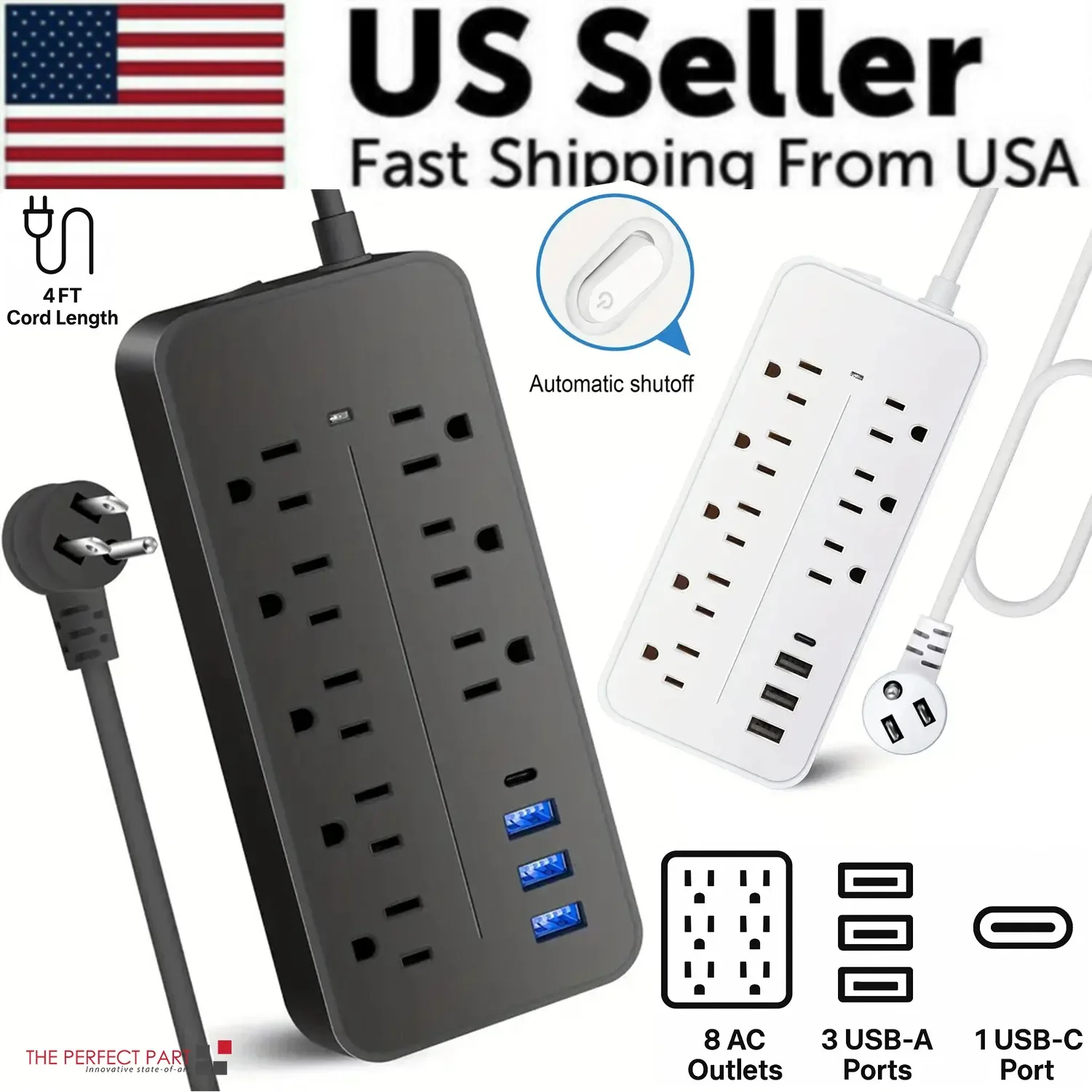 US Power Strip Surge Protector - Image 2