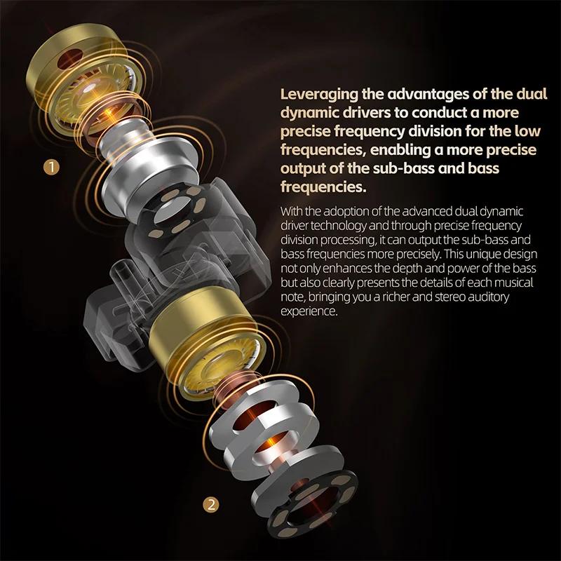 KZ ZA12 In Ear Earphones Wired IEM Headphones - Image 3
