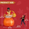 6FT Thanksgiving Inflatables Turkey on Pumpkin - Thumbnail Image 4