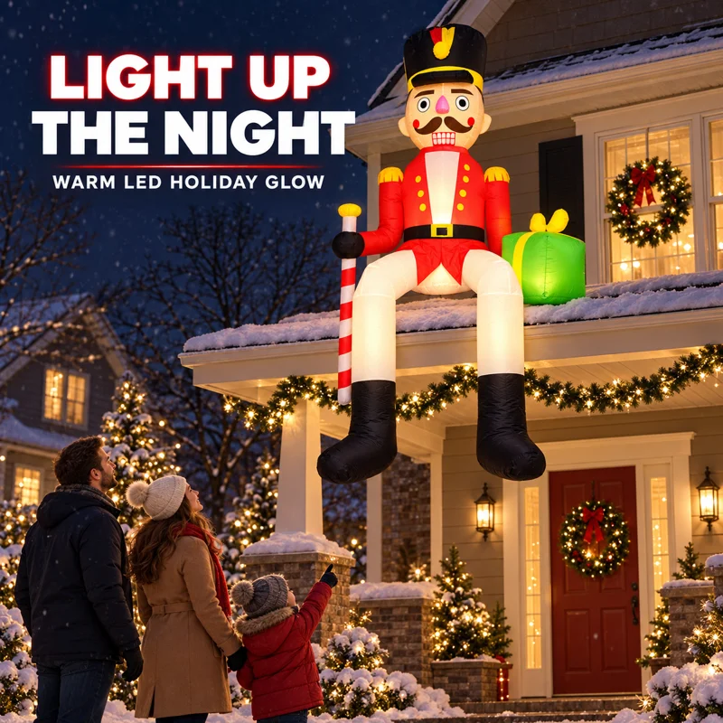 10FT Nutcracker Soldier with Candy Cane and Gift Box - Image 2