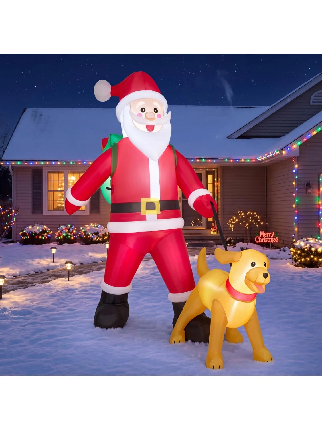 6FT Tall Santa Walking Dog - Image 9