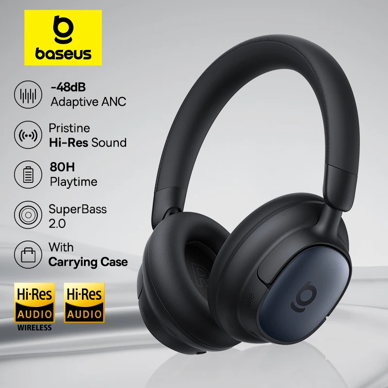 Baseus Bowie MH1 ANC Wireless Headphone 48dB Adaptive Hybrid Noise Cancelling Headsets 80H Playtime Hi-Res Audio LDAC Headphone - Image 1