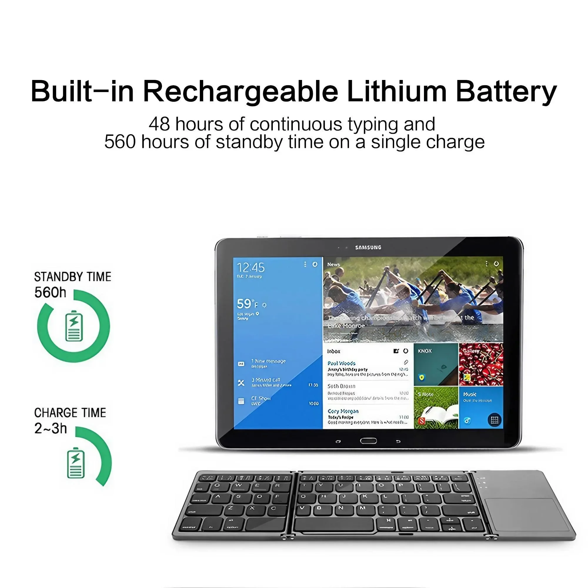 Portable Pocket Sized Foldable BT Keyboard Mini Wireless Keyboard - Image 7