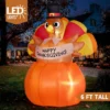 6FT Thanksgiving Inflatables Turkey on Pumpkin - Thumbnail Image 5