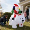 Santa Clause Riding Bear with Shaking Head - Thumbnail Image 1