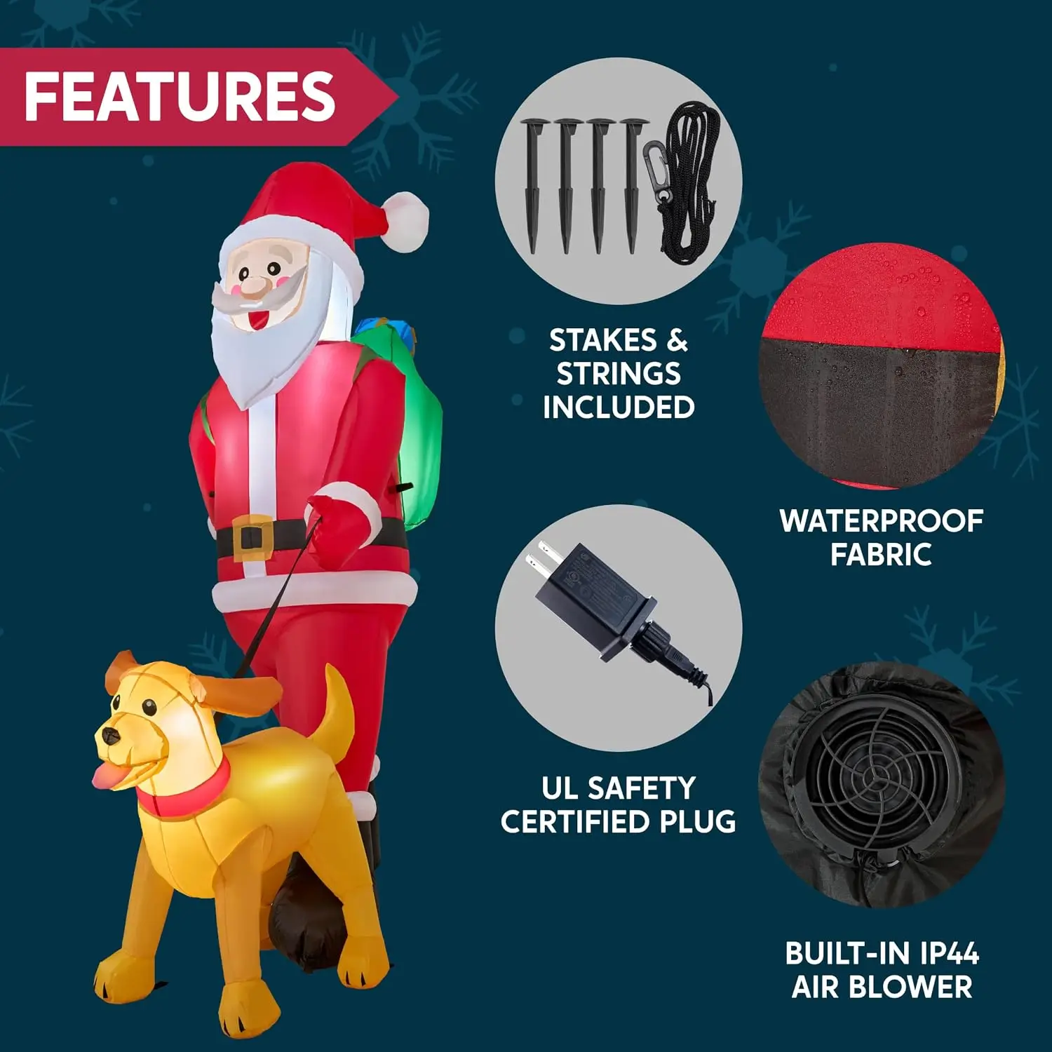 6FT Tall Santa Walking Dog - Image 6