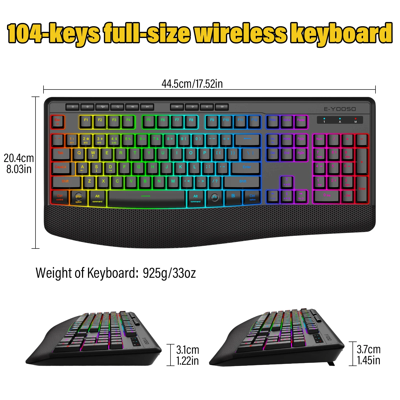 FocusOnPC K787 2.4G Tri-Mode Wireless Gaming Keyboard, - Image 3
