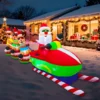 12FT Santa Claus Driving a Sleigh with 3 Reindeer - Thumbnail Image 1