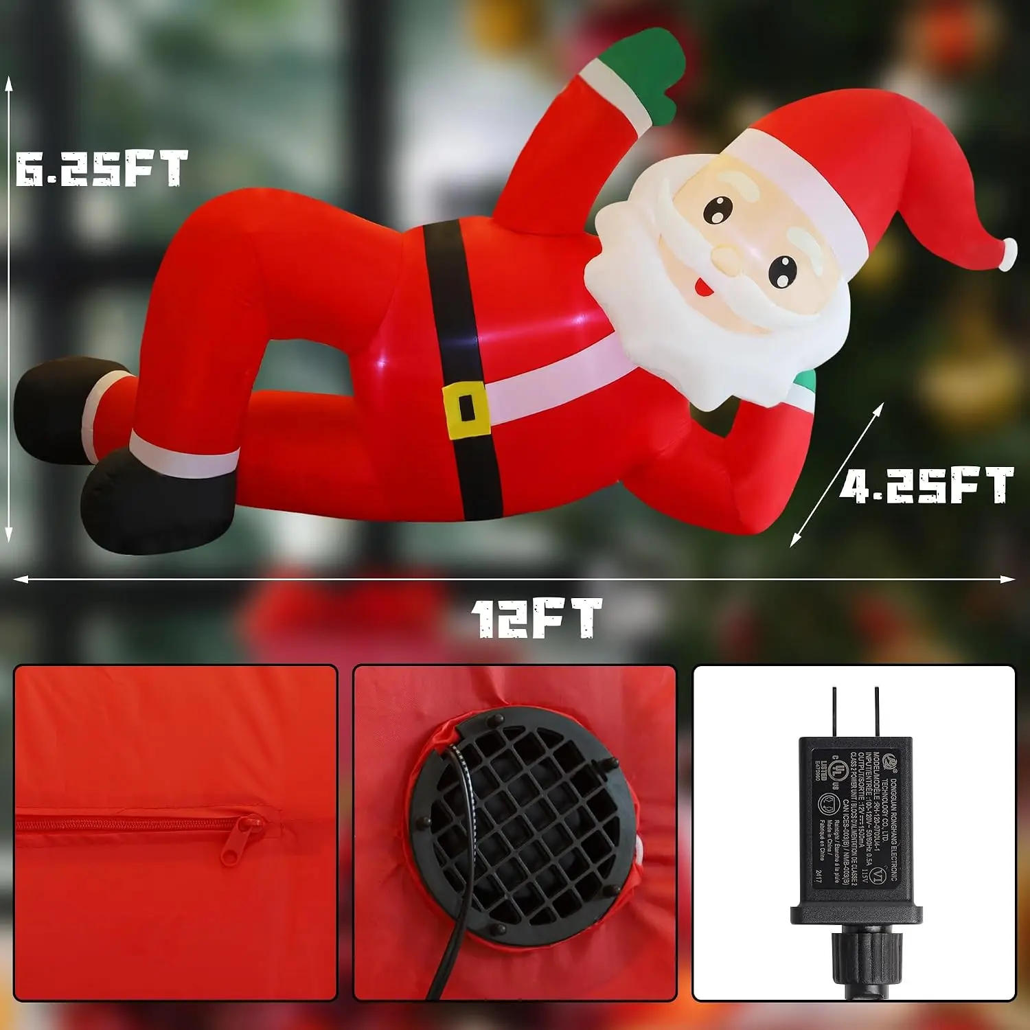 Giant 12FT Lying Santa Claus - Image 2