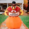 6FT Thanksgiving Inflatables Turkey on Pumpkin - Thumbnail Image 2